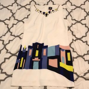 Vince Camuto Sleeveless Dress w/ Beaded Collar